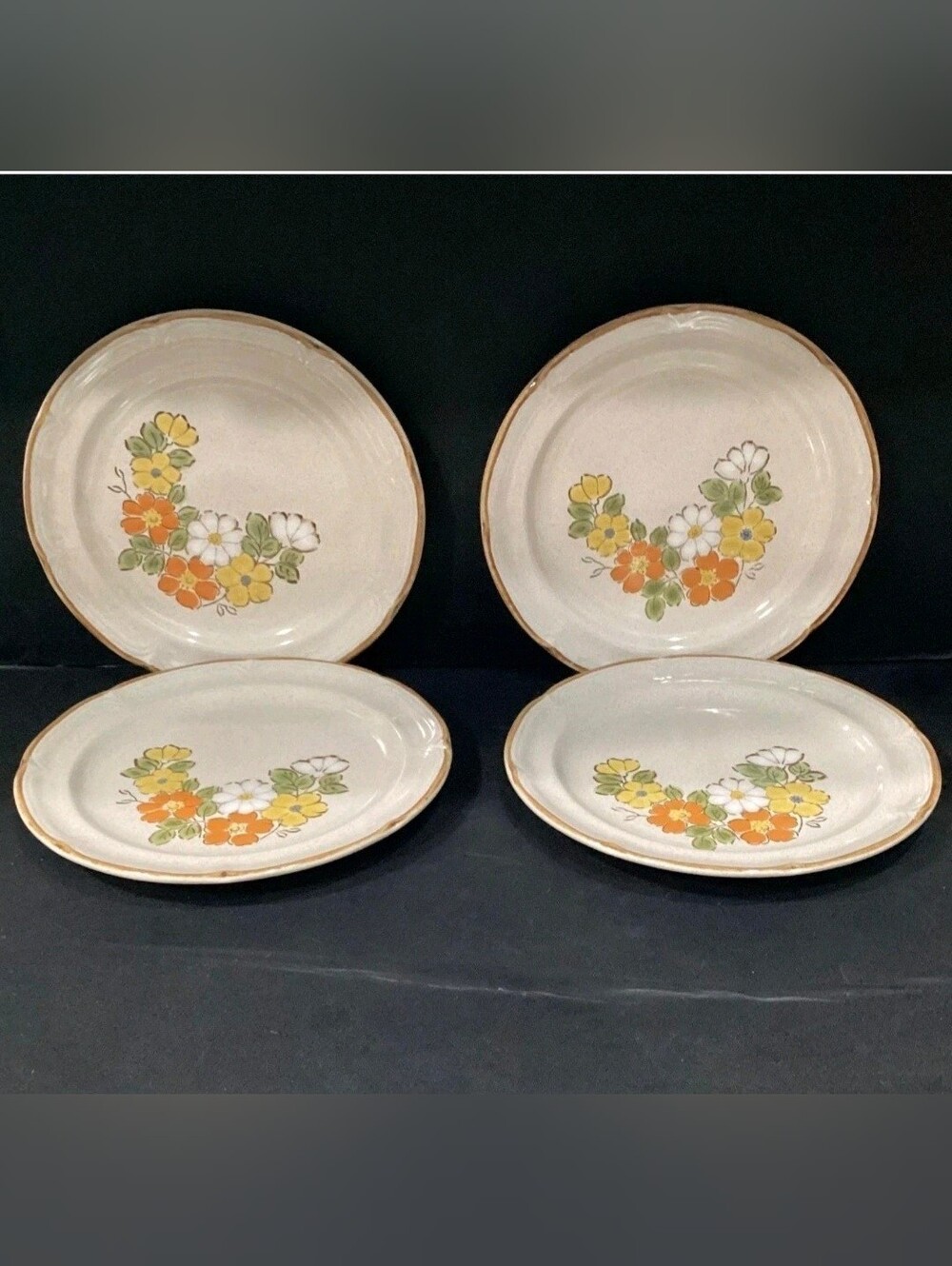 Hearthside Stoneware Baroque Spring Garden Floral Dinner Plates
